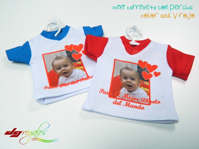 Mini camisetas personalizadas para coche con foto y texto. Real Madrid