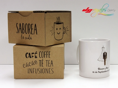 Taza personalizada diseño traje de bodas