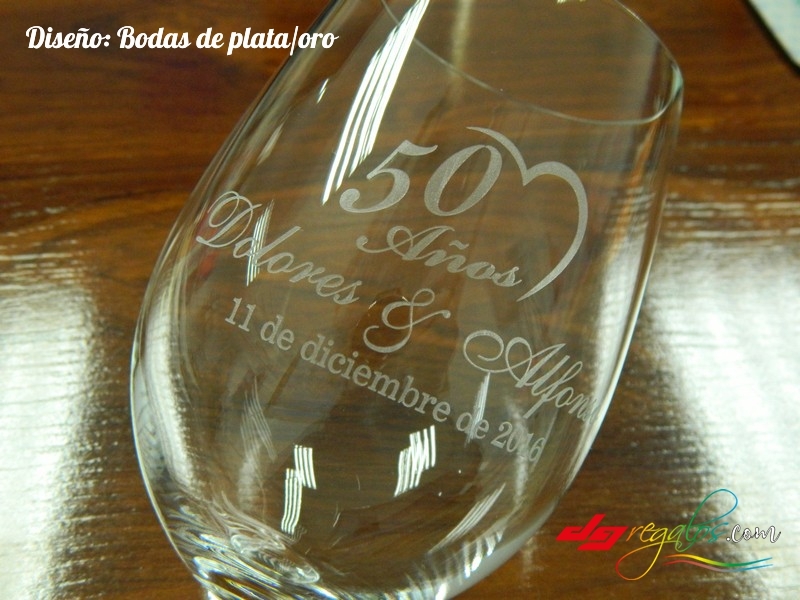 Copas de vino personalizadas, copas de vino grabadas, copa de vino de boda  -  México