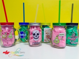 Jarra de cristal personalizada para smoothies y batidos