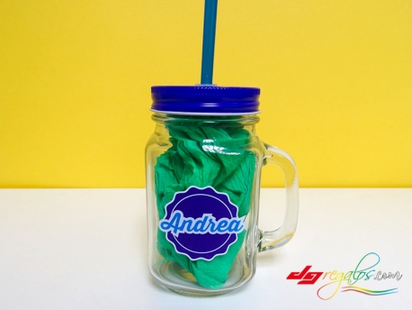 Jarra de cristal personalizada para smoothies y batidos