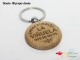 LLavero circular de madera personalizado grabado a láser