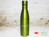 Botella o bidón térmico de acero inoxidable con doble capa y aislamiento de cobre al vacío personalizada con grabado a láser