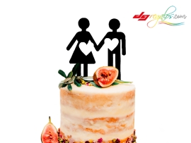 Topper Silueta Enamorados para Tarta de Boda | Decoración Original y Romántica