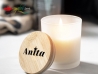 Vela Aromática Personalizada con Tapa de Madera de bambú