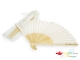 Abanico Blanco Personalizado con Varillas de Madera – Ideal para Bodas, Comuniones y Eventos Especiales