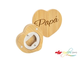 Abridor Magnético de Bambú Personalizado – Con Sistema Metálico y Grabado Láser para Botellas