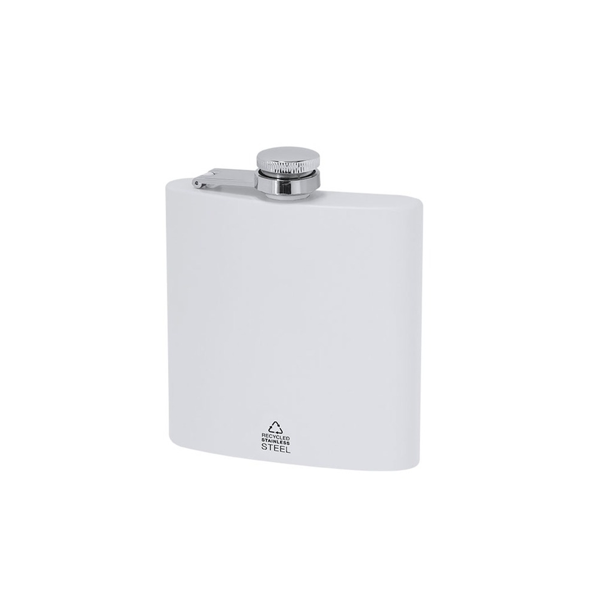 Petaca de Acero Inoxidable Personalizada a Láser Blanca